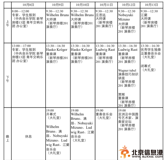 第二届圆号艺术节日程表