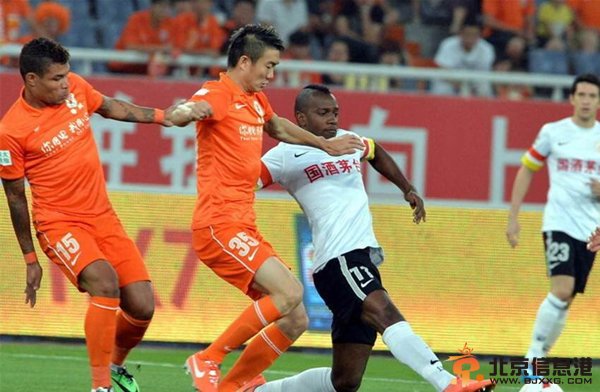 0比0，中超第14轮山东鲁能主场与贵州人和战平