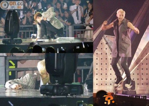 EXO香港开唱吴亦凡缺席 成员Tao意外坠台