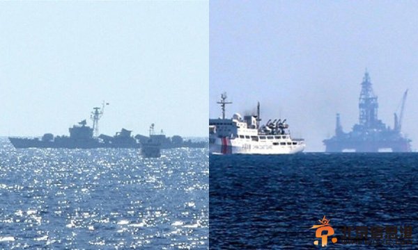 原文配图：中国海军海监在西沙进行巡航。保卫祖国领海不受侵犯！