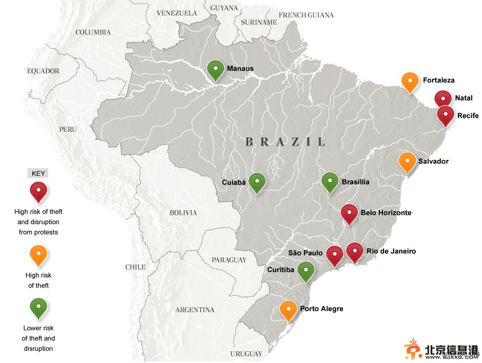 巴西为世界杯安保砸重金望控制偷盗暴力事件（图）