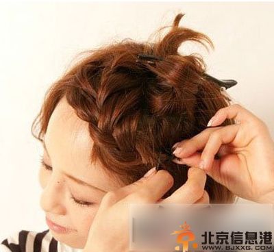 唯美刘海编发教程图解推荐 减龄发型扎出来