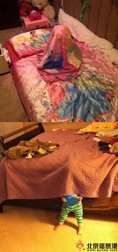 搞笑图片熊孩子教你躲猫猫 智商捉急的赶紧来找自信