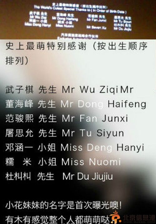 邓超儿子邓涵之女儿邓涵一个人资料近照 等等小花文艺名字萌萌哒