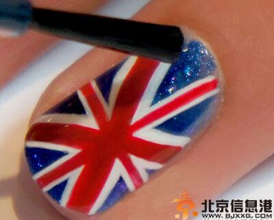 米字旗图案美甲步骤 浓浓英伦风个性又时尚