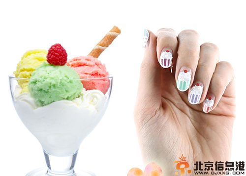 夏季冰淇淋美甲图片步骤图解 让冰激凌在你的指尖跳跃