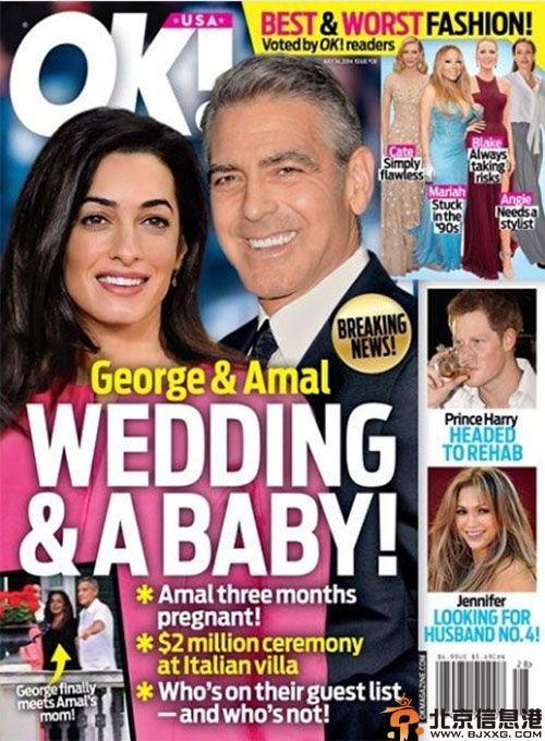 乔治克鲁尼女友艾默阿拉穆个人资料 领证结婚老婆怀孕被爆