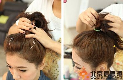 韩式丸子头扎法图解 甜美又减龄