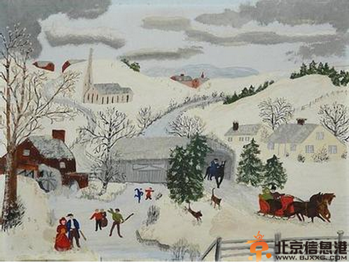 揭摩西奶奶的画 其个人资料效应引关注