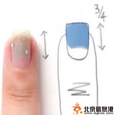 教你渐变美甲怎么做 美翻了的冰蓝色指甲