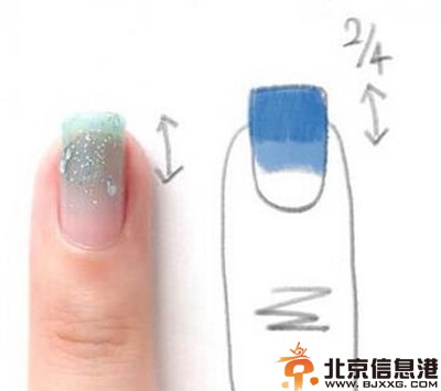 教你渐变美甲怎么做 美翻了的冰蓝色指甲