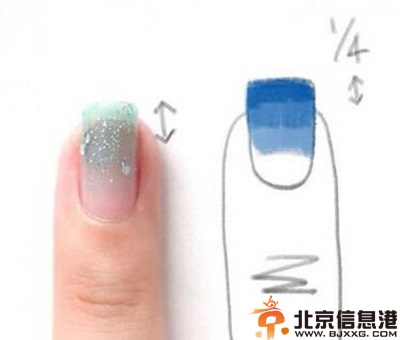 教你渐变美甲怎么做 美翻了的冰蓝色指甲