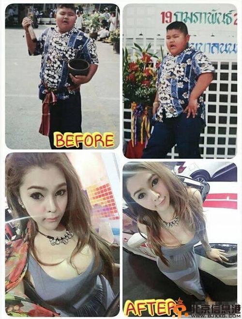 泰国小胖墩变性前男儿身照片 变身辣妹今夕对比