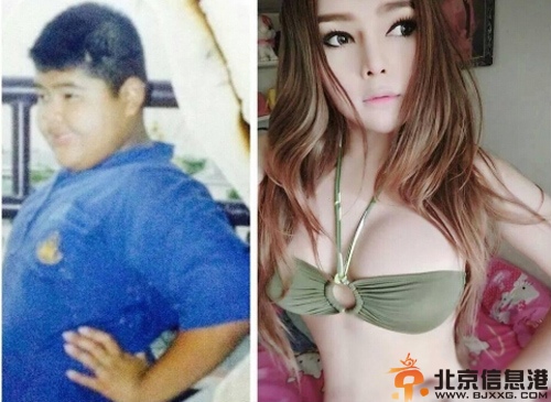 泰国小胖墩变性前男儿身照片 变身辣妹今夕对比