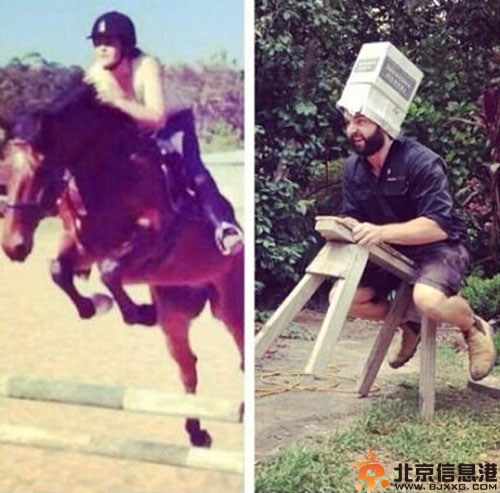 澳大利Jarrod Allen模仿女生照片 原图模仿图对比