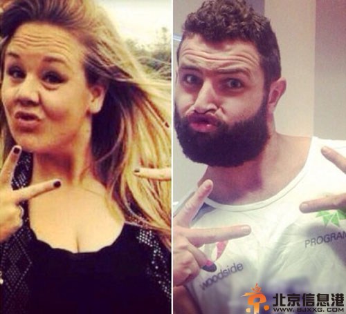 澳大利Jarrod Allen模仿女生照片 原图模仿图对比