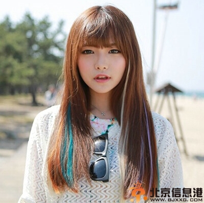 长发直发发型图片 清新又甜美