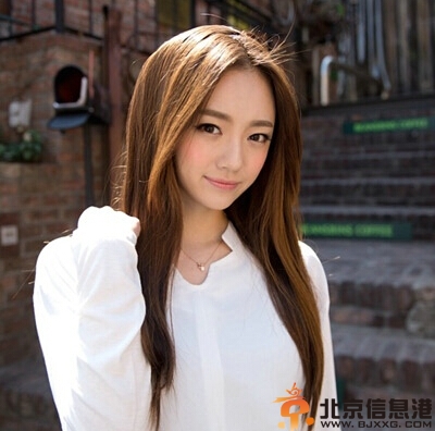 长发直发发型图片 清新又甜美