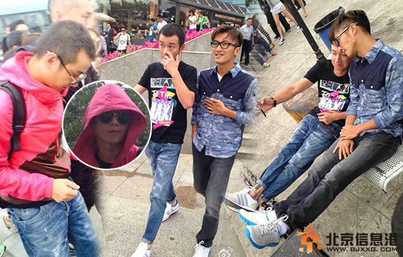 谢霆锋邀文章拍《十二道锋味》文章戴墨镜心情不错