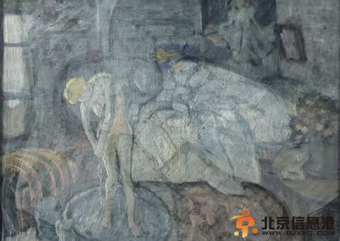 毕加索作品现画中画 蓝色房间里<a href='http://www.bjxxg.cn/health/liangxing/' target='_blank'><u>女人</u></a>沐浴图暗藏神秘男子肖像【分析图】