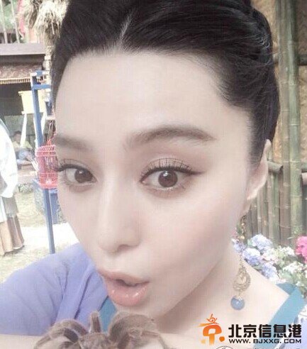 范冰冰晒与蜘蛛“亲密”照 网友:蜘蛛精转世