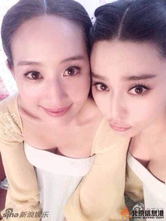 范冰冰张钧甯美照萌翻天 挤胸拼事业线双美合璧