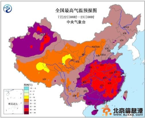 周二全国气温分布