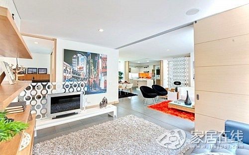 现代开放式<a href='http://www.bjxxg.cn/house/jiaju/' target='_blank'><u>家居</u></a>案例 用色丰富而大胆