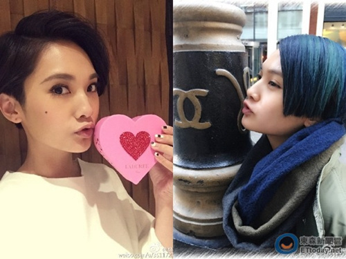 杨丞琳晒新发型 网友调侃：是白金还是蓝黑