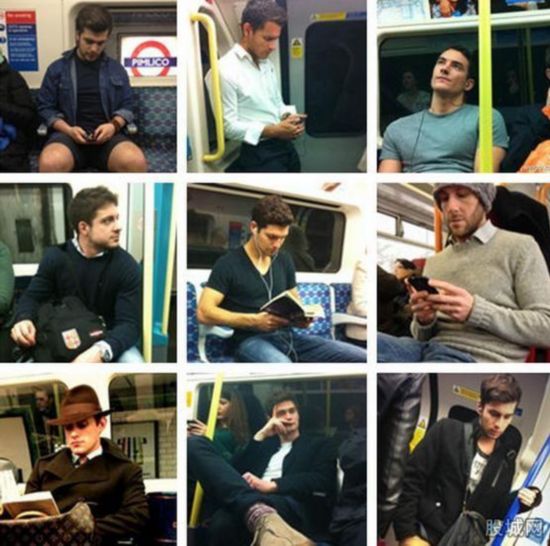 偷拍：英国地铁帅哥爆红 盘点网友偷拍的民间帅哥/组图