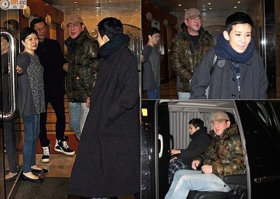 古天乐(微博)送吴君如和黄秋生(微博)离开餐厅