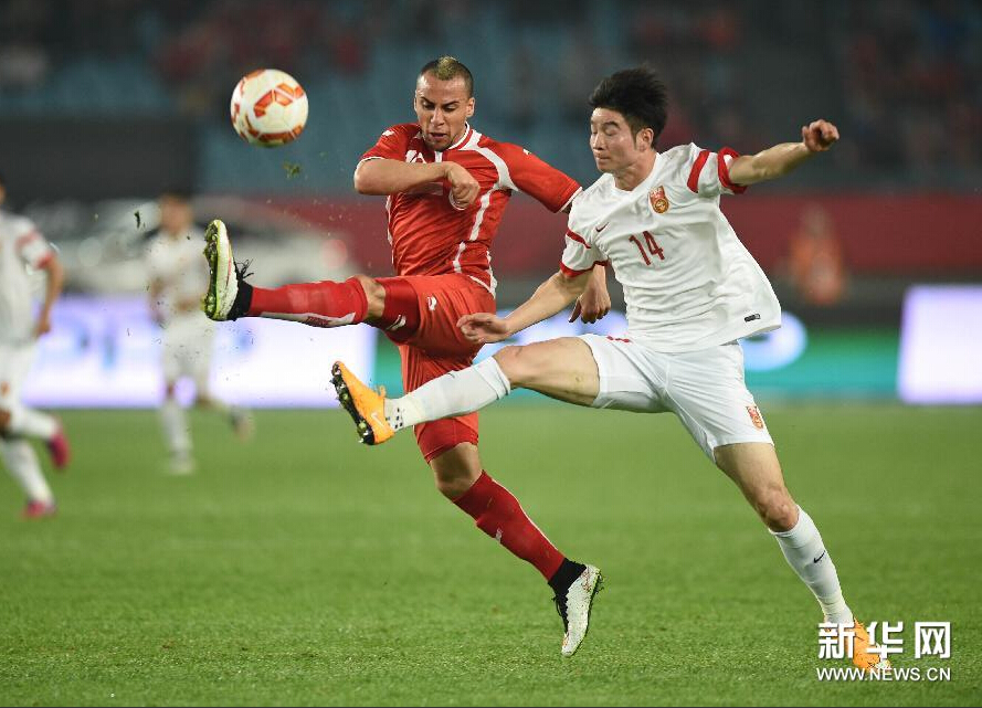 友谊赛：中国队1-1平突尼斯队