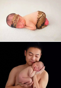 军人父亲为出生十天儿子拍照 照片萌人父爱感人寄语动人