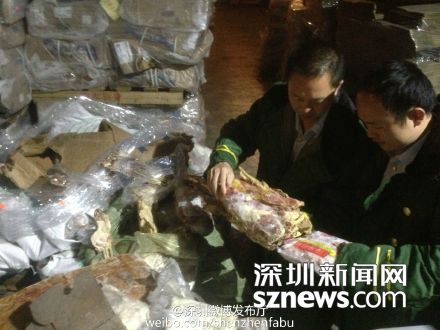 深圳查获涉嫌走私问题冻肉6117吨 案值超过三亿元